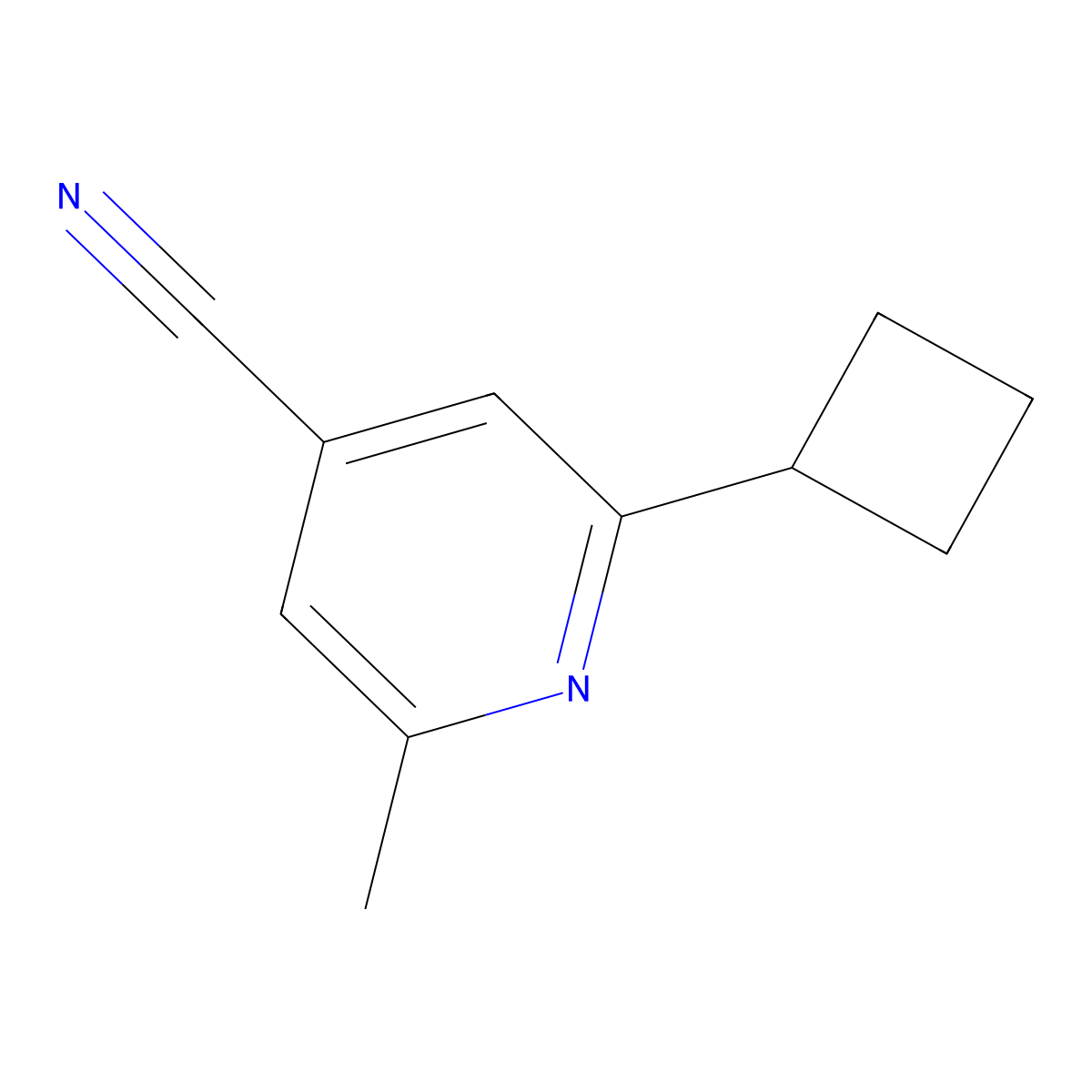 2-Cyclobutyl-6-methylisonicotinonitrile molecular structure, CAS 2079926-26-2