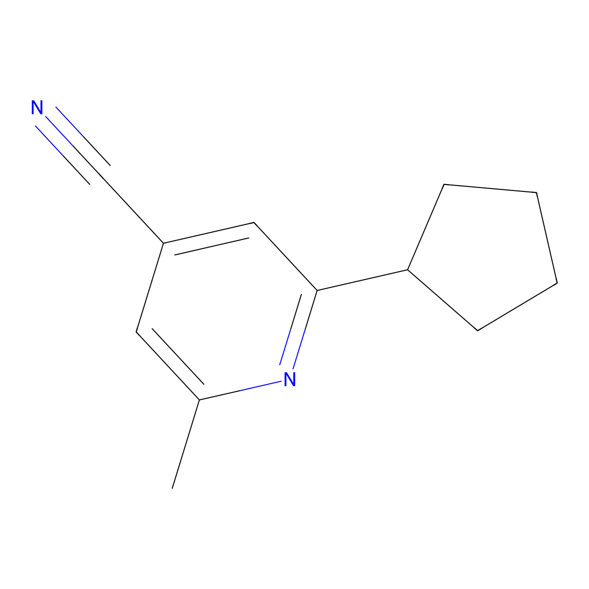 2-Cyclopentyl-6-methylisonicotinonitrile molecular structure, CAS 2079926-33-1