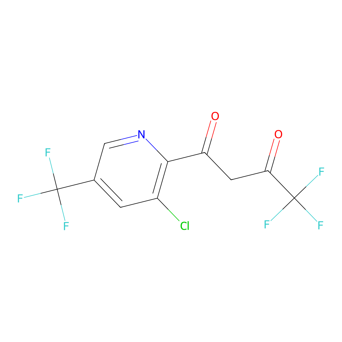 1-[3-Chloro-5-(trifluoromethyl)-2-pyridinyl]-4,4,4-trifluoro-1,3-butanedione molecular structure, CAS 207994-03-4