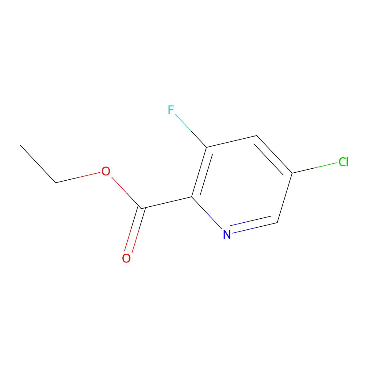 Ethyl 5-chloro-3-fluoropicolinate molecular structure, CAS 207994-06-7