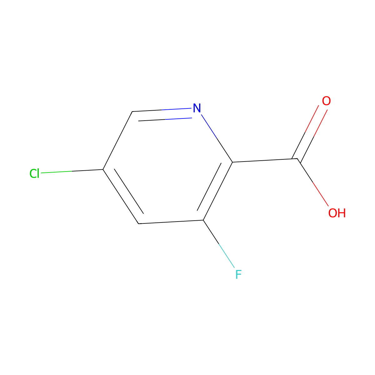 5-Chloro-3-fluoropyridine-2-carboxylic acid molecular structure, CAS 207994-08-9