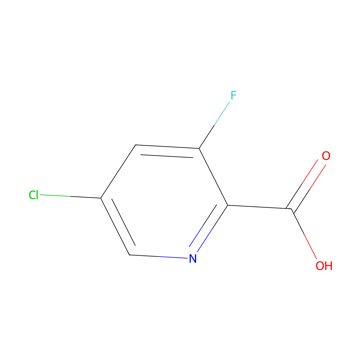 5-Chloro-3-fluoropyridine-2-carboxylic acid molecular structure, CAS 207994-08-9