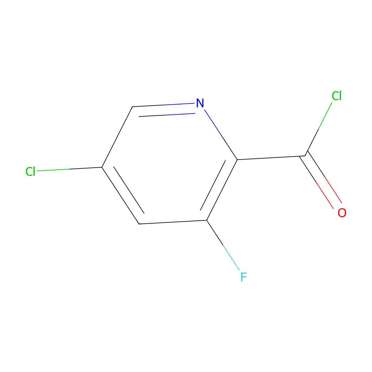 5-Chloro-3-fluoropyridine-2-carbonyl chloride molecular structure, CAS 207994-09-0