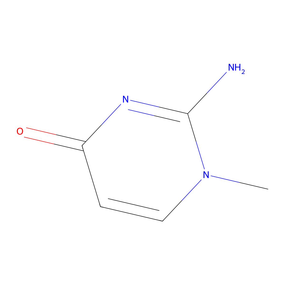 2-Amino-1-methyl-1,4-dihydropyrimidin-4-one molecular structure, CAS 2080-17-3