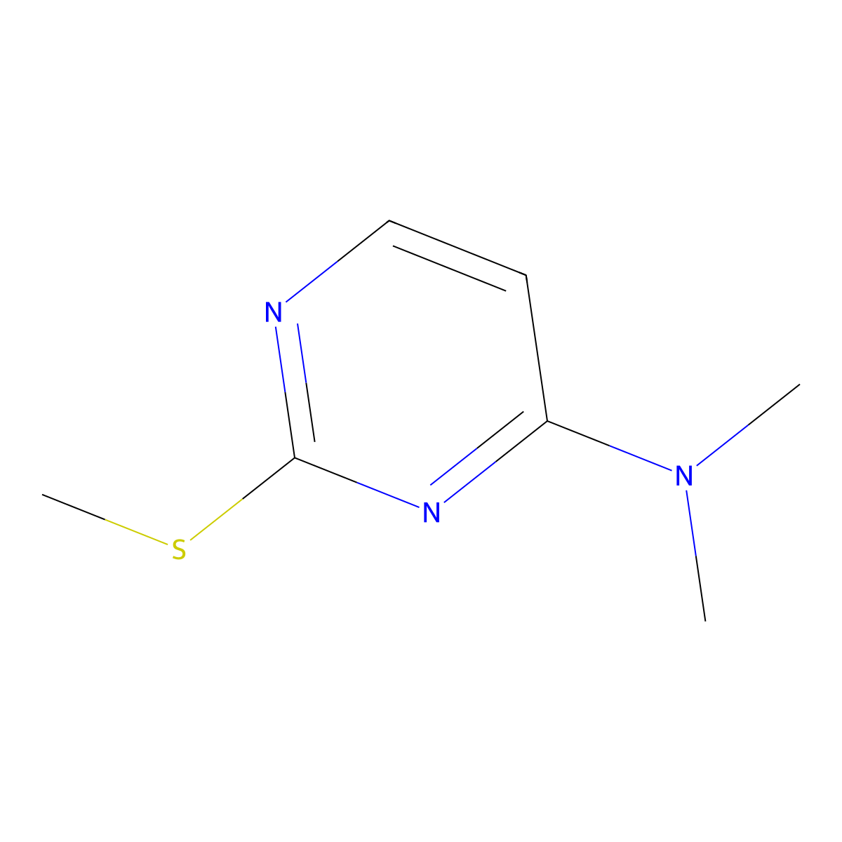 N,N-Dimethyl-2-(methylthio)-4-pyrimidinamine molecular structure, CAS 2080-19-5