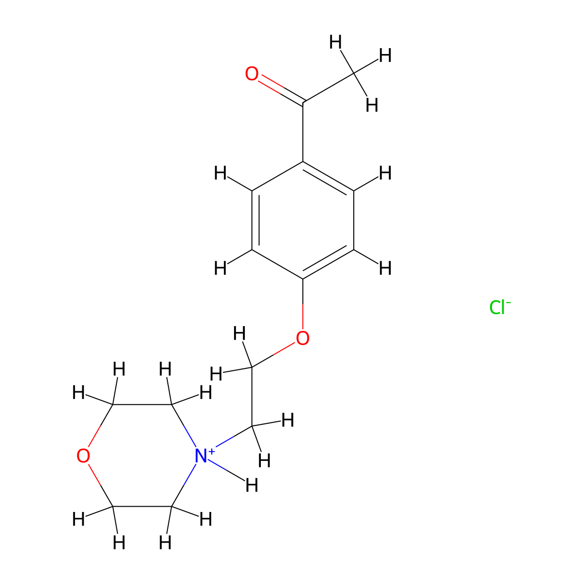Acetophenone, 4'-(2-morpholinoethoxy)-, hydrochloride molecular structure, CAS 20800-08-2