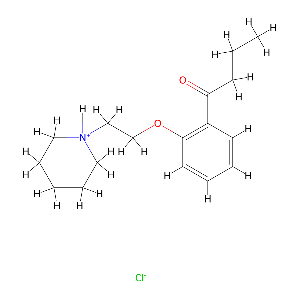 Butyrophenone, 2'-(2-piperidinoethoxy)-, hydrochloride molecular structure, CAS 20800-18-4