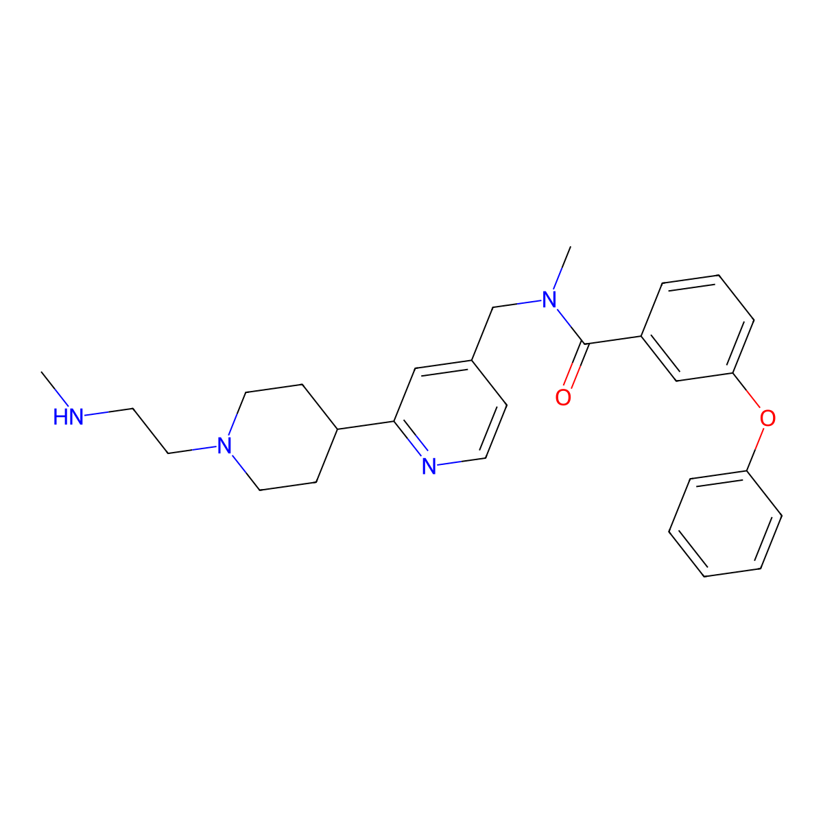N-Methyl-N-((2-(1-(2-(methylamino)ethyl)piperidin-4-yl)pyridin-4-yl)methyl)-3-phenoxybenzamide molecular structure, CAS 2080306-20-1
