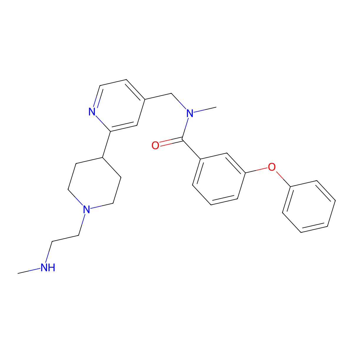 N-Methyl-N-((2-(1-(2-(methylamino)ethyl)piperidin-4-yl)pyridin-4-yl)methyl)-3-phenoxybenzamide molecular structure, CAS 2080306-20-1