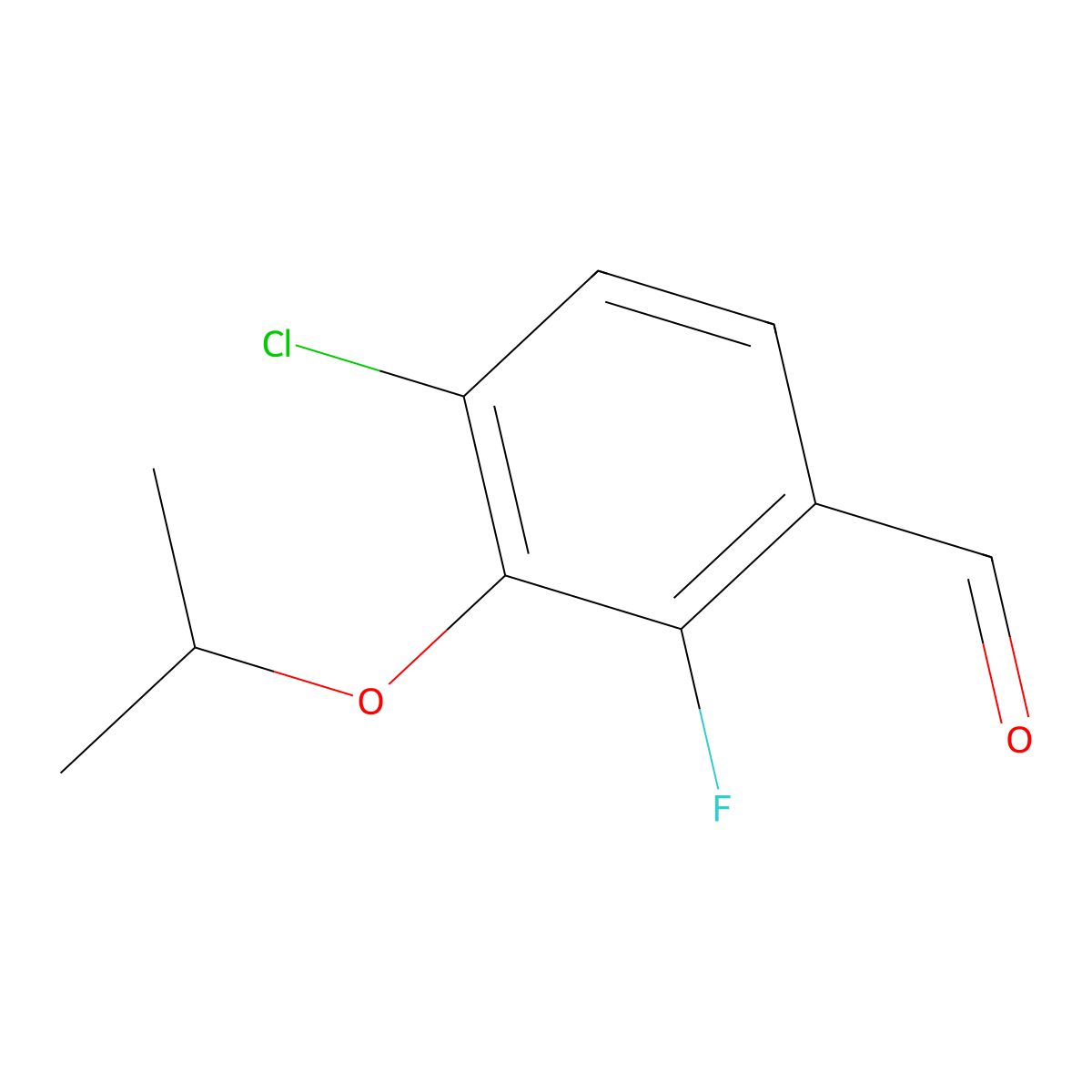 4-Chloro-2-fluoro-3-isopropoxybenzaldehyde molecular structure, CAS 2080330-02-3