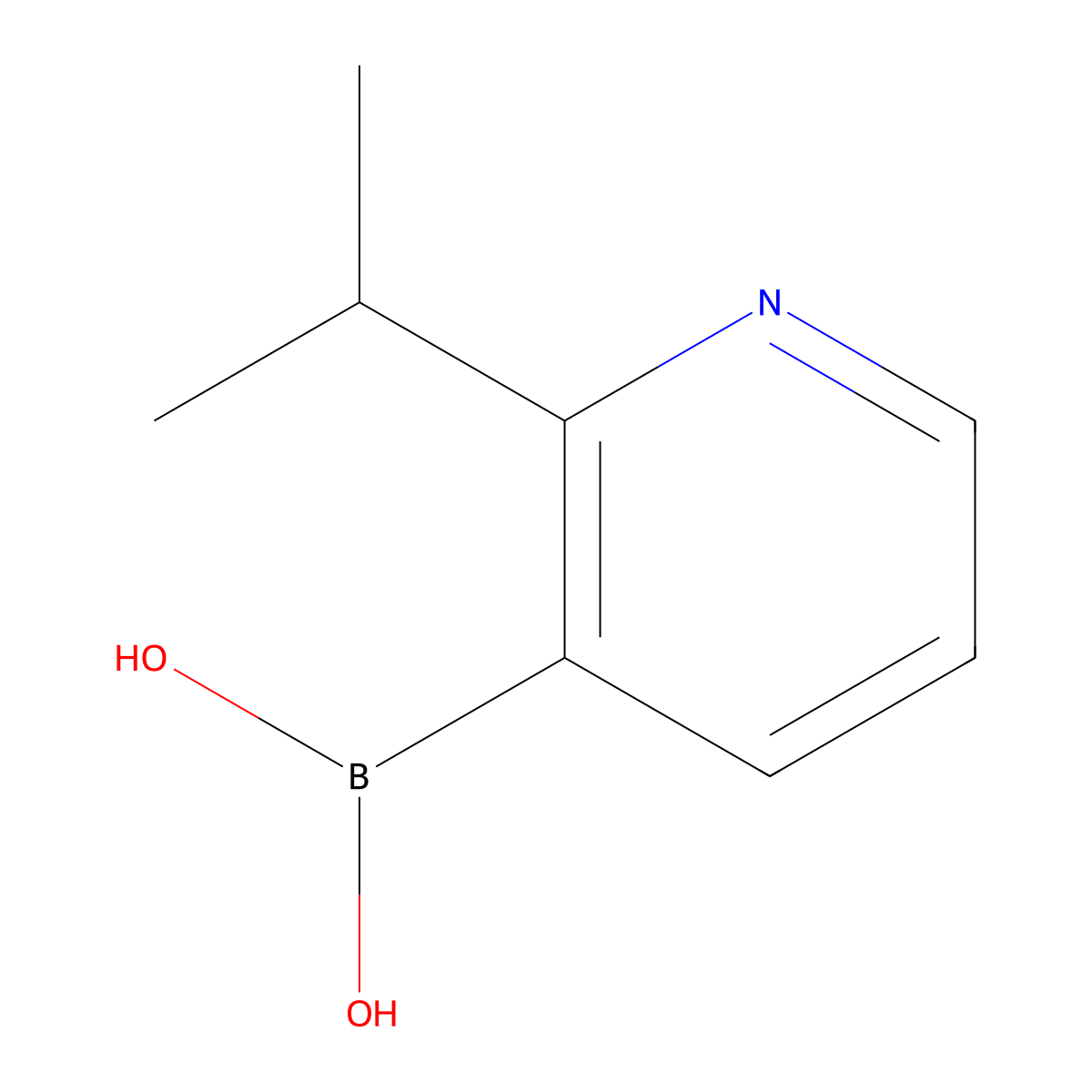 [2-(Propan-2-yl)pyridin-3-yl]boronic acid molecular structure, CAS 2080377-86-0