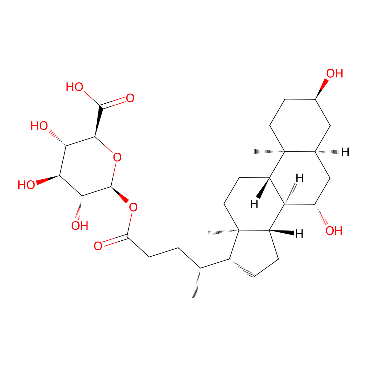 Ursodeoxycholic acid acyl-B-D-glucuronide molecular structure, CAS 208038-28-2
