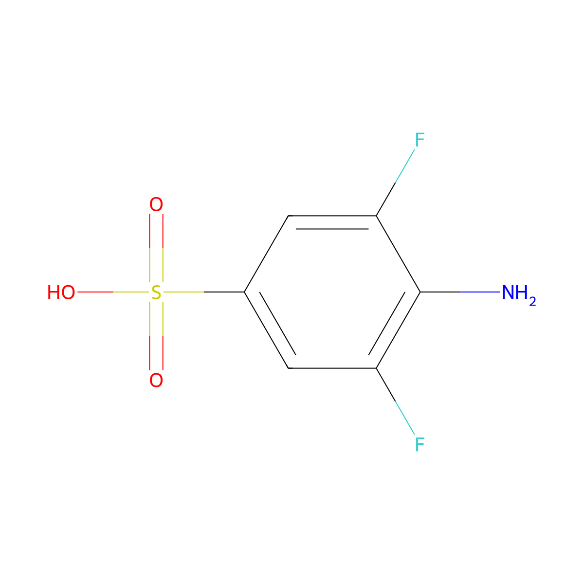 4-Amino-3,5-difluorobenzene-1-sulfonic acid molecular structure, CAS 20804-28-8