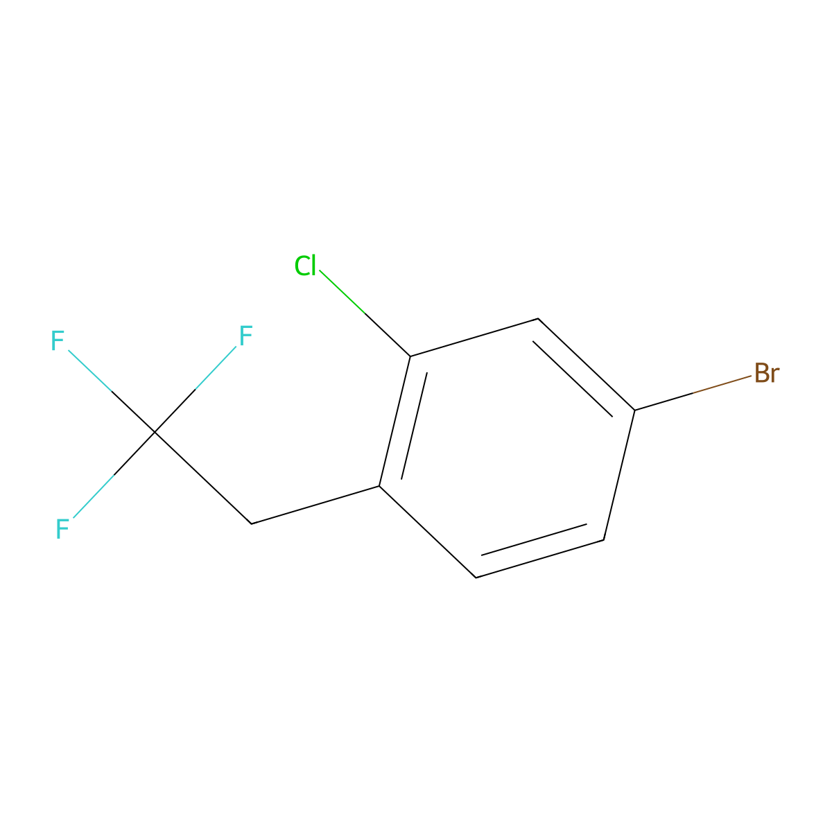 4-Bromo-2-chloro-1-(2,2,2-trifluoroethyl)benzene molecular structure, CAS 2080412-64-0
