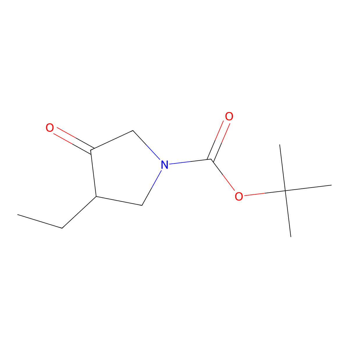 Tert-butyl 3-ethyl-4-oxopyrrolidine-1-carboxylate molecular structure, CAS 2080412-67-3