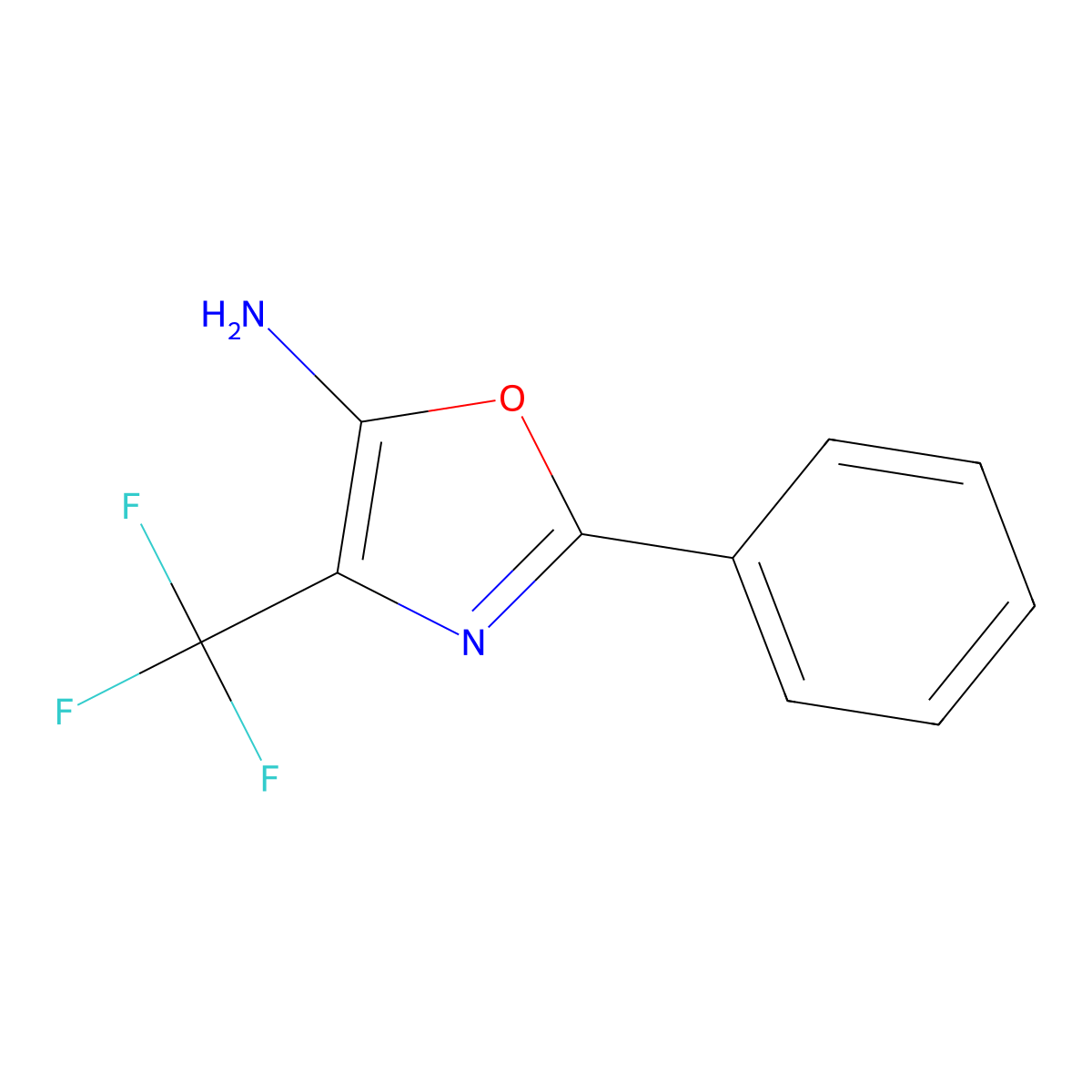 2-Phenyl-4-(trifluoromethyl)-1,3-oxazol-5-amine molecular structure, CAS 2080412-69-5
