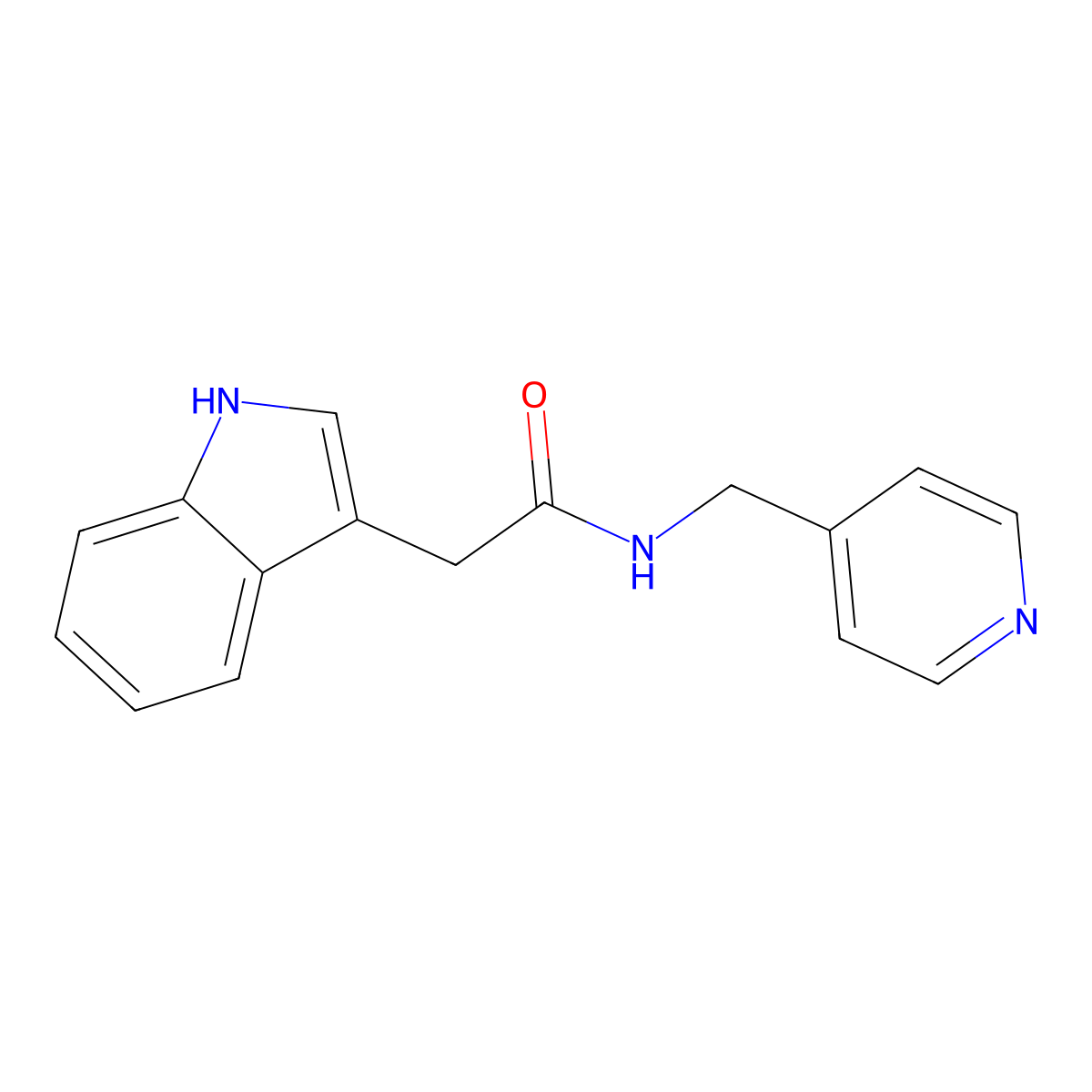 2-(1H-indol-3-yl)-N-(pyridin-4-ylmethyl)acetamide molecular structure, CAS 208046-09-7