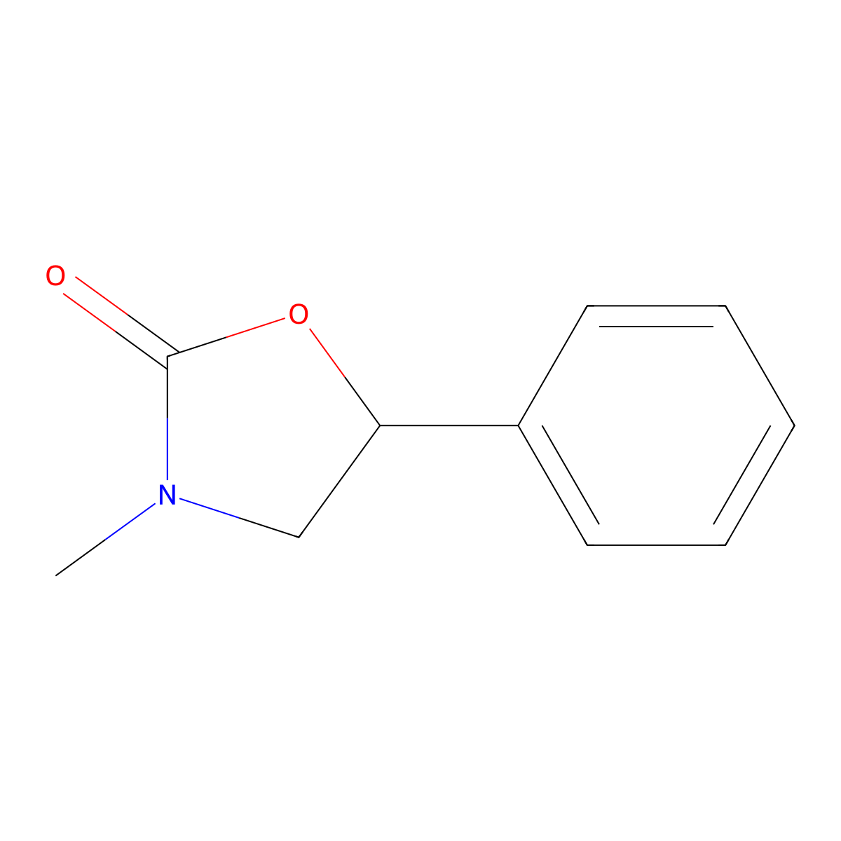 3-Methyl-5-phenyl-1,3-oxazolidin-2-one molecular structure, CAS 20805-26-9