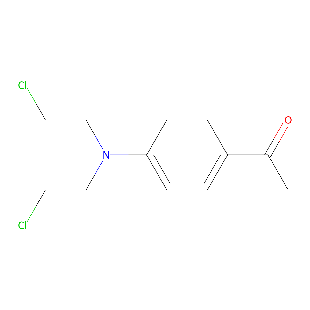 1-(4-(Bis(2-chloroethyl)amino)phenyl)ethanone molecular structure, CAS 20805-66-7