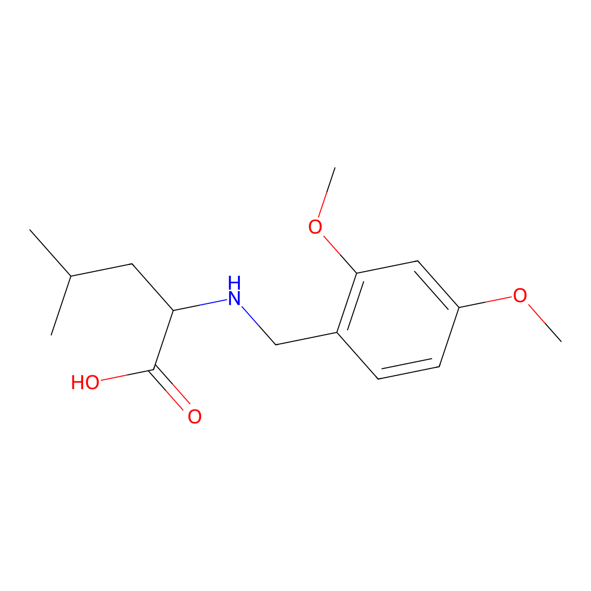 (2,4-Dimethoxybenzyl)-L-leucine molecular structure, CAS 20806-79-5