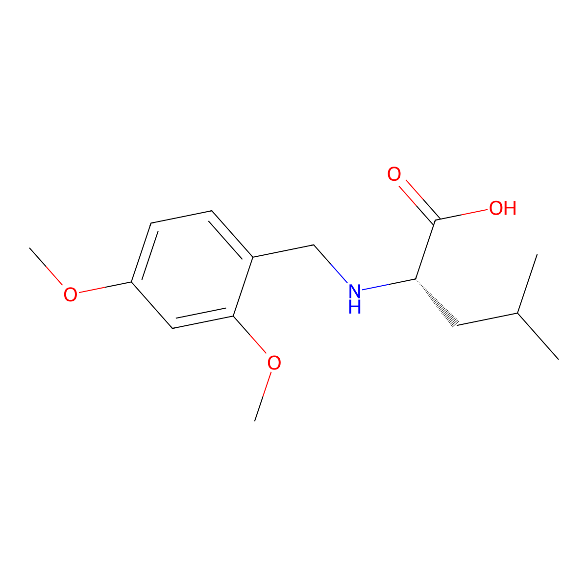 (2,4-Dimethoxybenzyl)-L-leucine molecular structure, CAS 20806-79-5