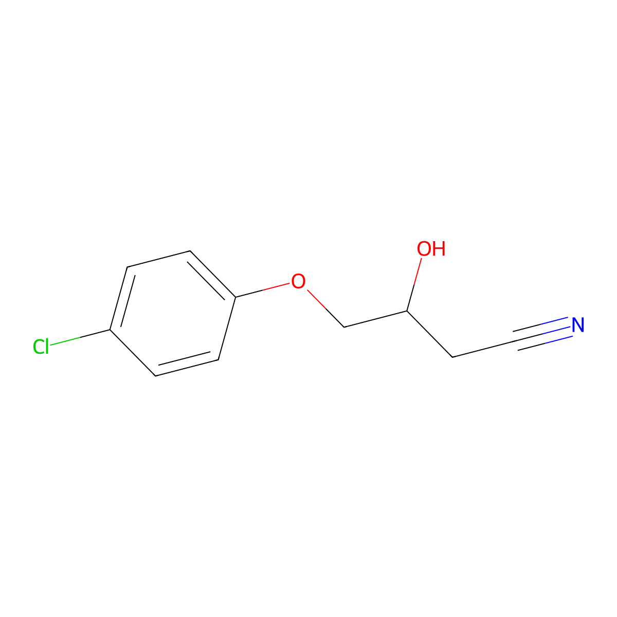 4-(4-Chlorophenoxy)-3-hydroxybutanenitrile molecular structure, CAS 20807-79-8