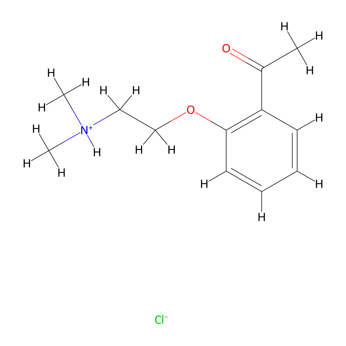 Acetophenone, 2'-(2-(dimethylamino)ethoxy)-, hydrochloride molecular structure, CAS 20808-92-8