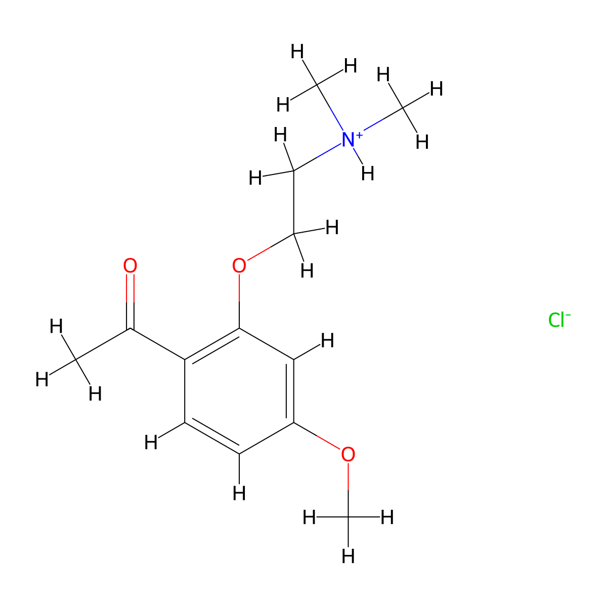 Acetophenone, 2'-(2-(dimethylamino)ethoxy)-4'-methoxy-, hydrochloride molecular structure, CAS 20808-93-9