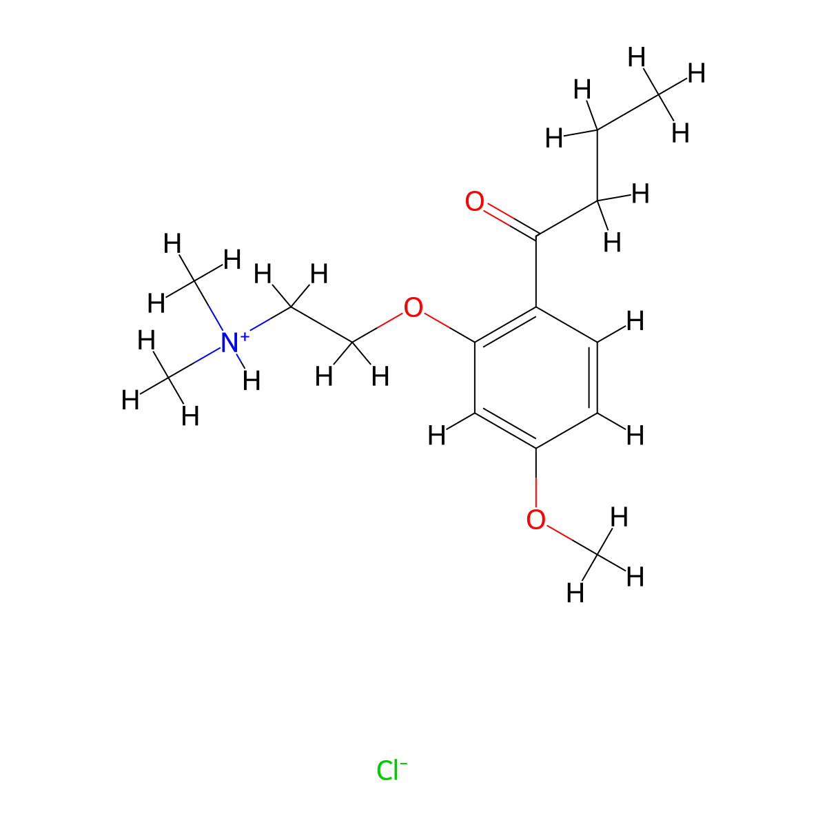 Butyrophenone, 2'-(2-(dimethylamino)ethoxy)-4'-methoxy-, hydrochloride molecular structure, CAS 20808-99-5