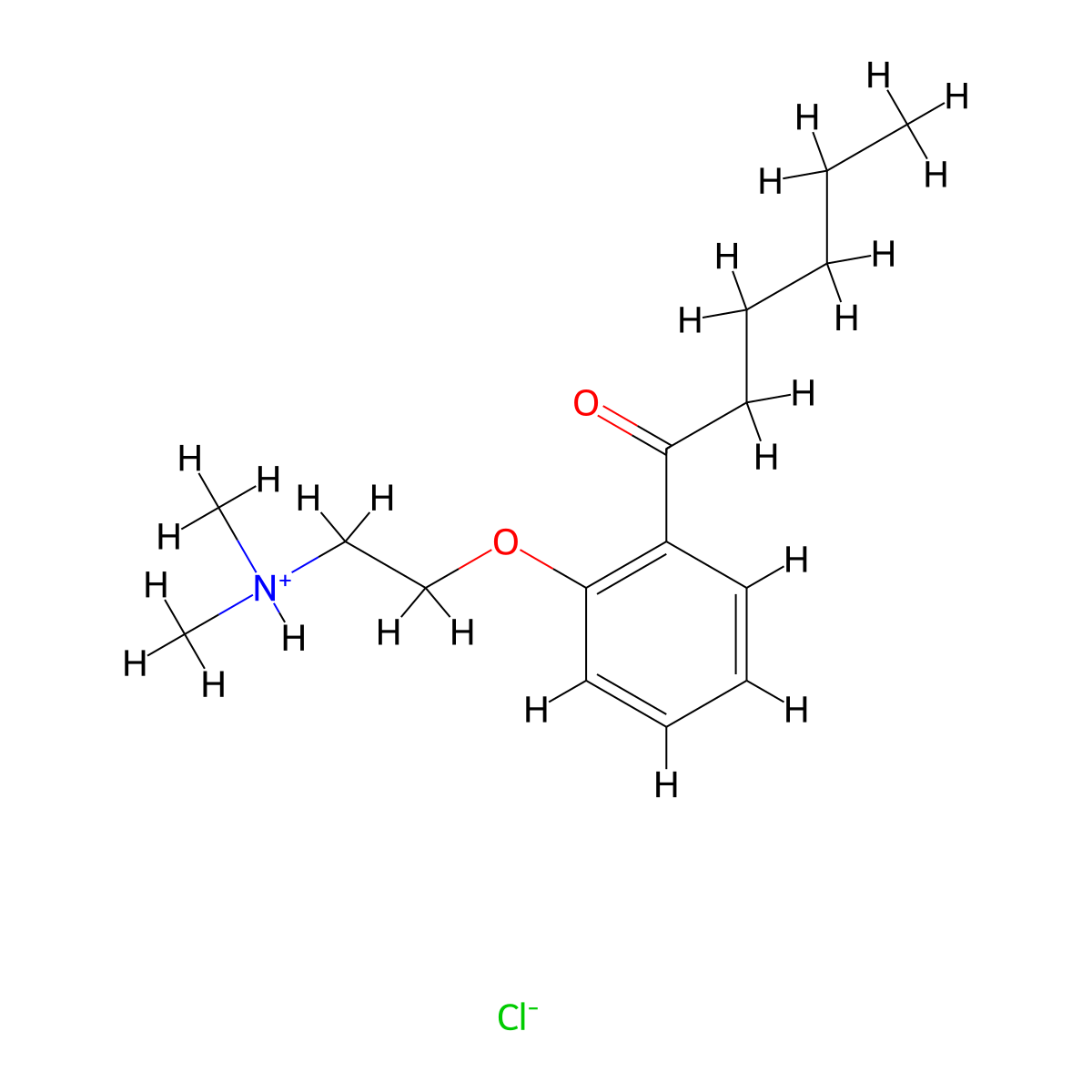 Hexanophenone, 2'-(2-(dimethylamino)ethoxy)-, hydrochloride molecular structure, CAS 20809-01-2