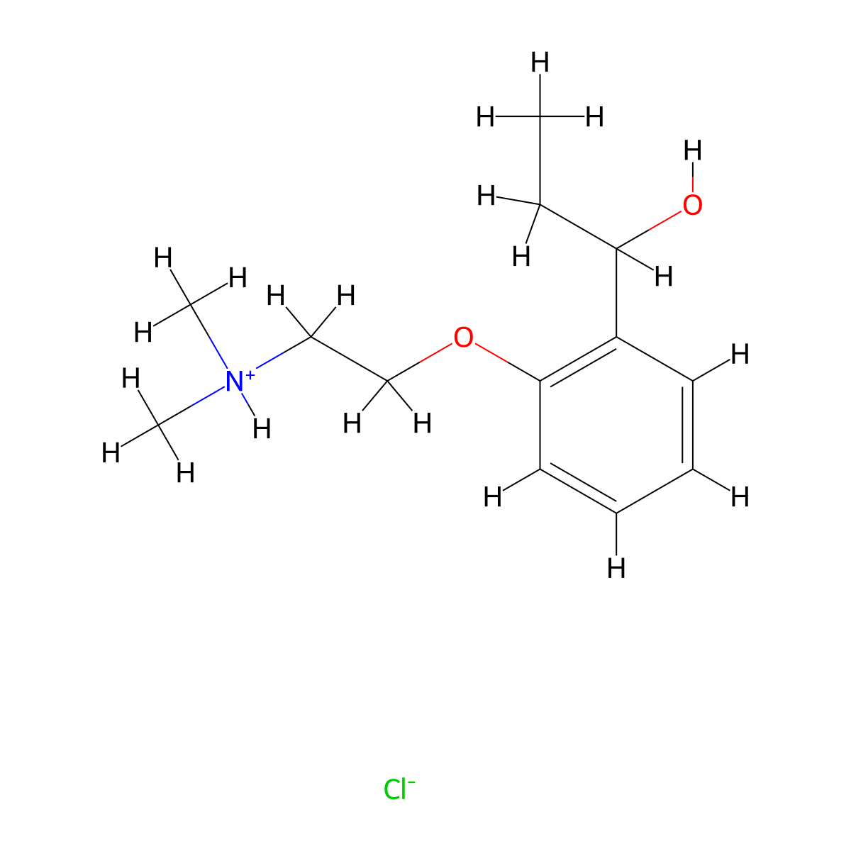 Benzyl alcohol, 2-(2-(dimethylamino)ethoxy)-alpha-ethyl-, hydrochloride molecular structure, CAS 20809-02-3