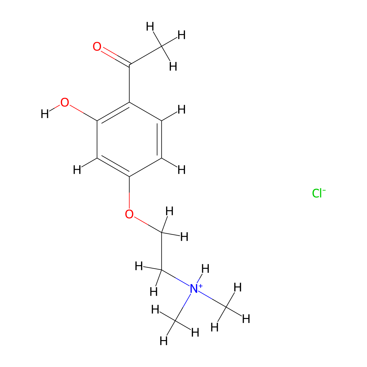 Acetophenone, 4'-(2-(dimethylamino)ethoxy)-2'-hydroxy-, hydrochloride molecular structure, CAS 20809-03-4