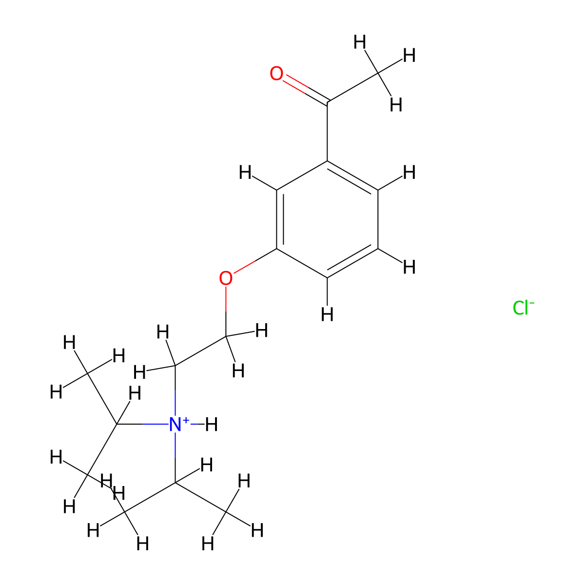Acetophenone, 3'-(2-(diisopropylamino)ethoxy)-, hydrochloride molecular structure, CAS 20809-28-3