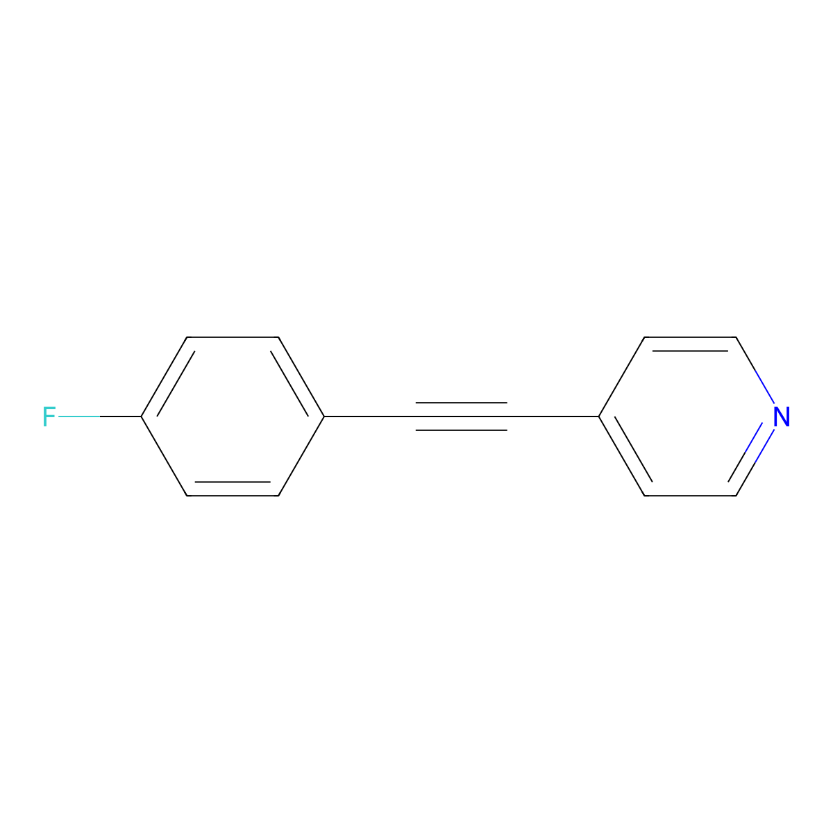 4-[(4-Fluorophenyl)ethynyl]pyridine molecular structure, CAS 208105-22-0