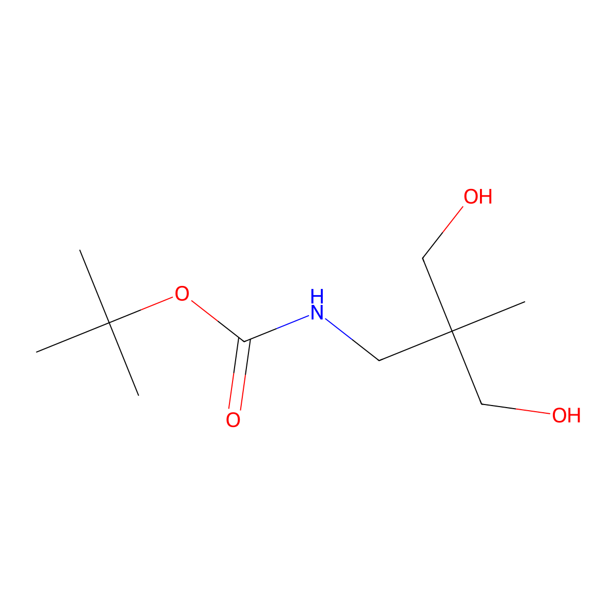 tert-butyl N-[3-hydroxy-2-(hydroxymethyl)-2-methylpropyl]carbamate molecular structure, CAS 208105-61-7
