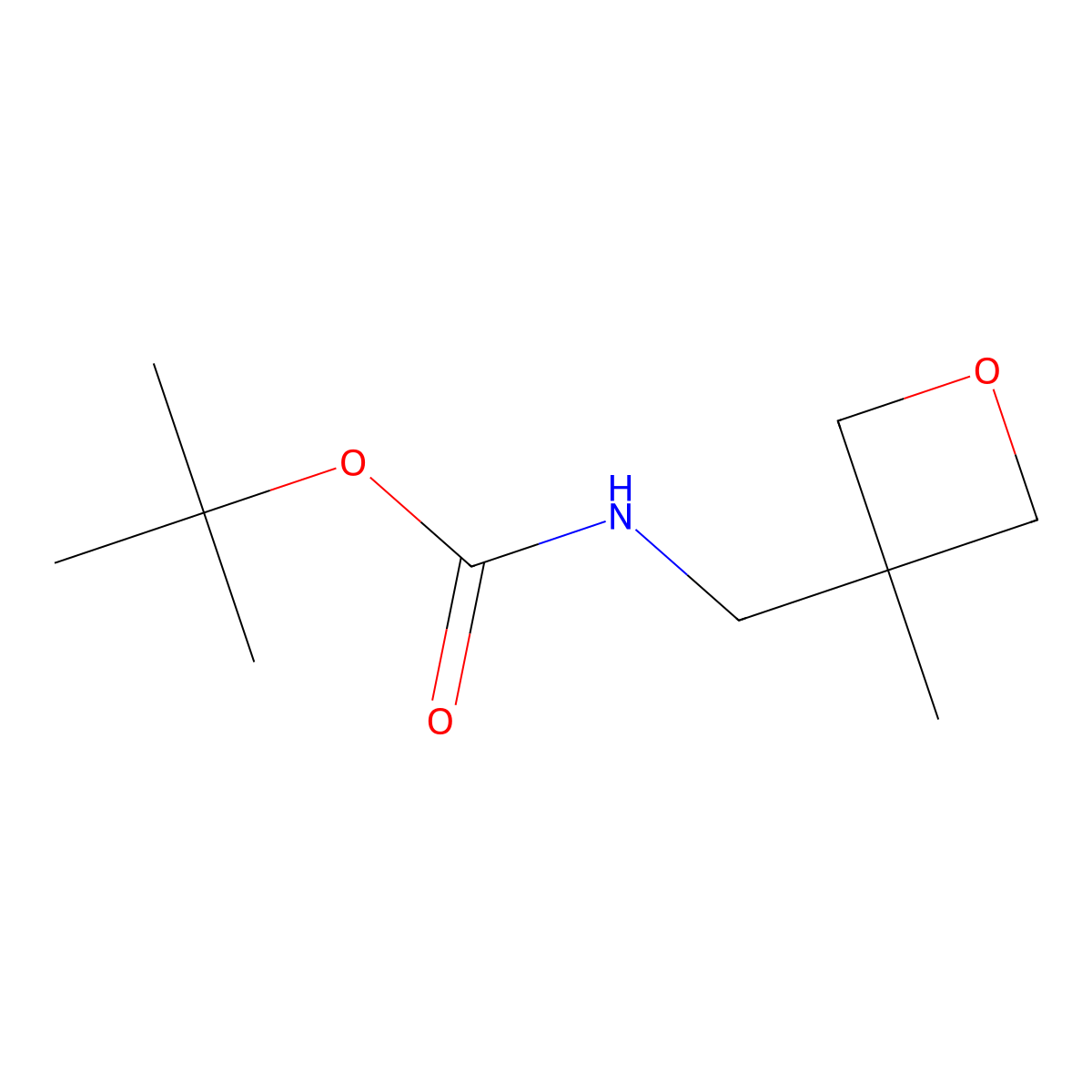 N-Boc-3-(aminomethyl)-3-methyloxetane molecular structure, CAS 208105-83-3