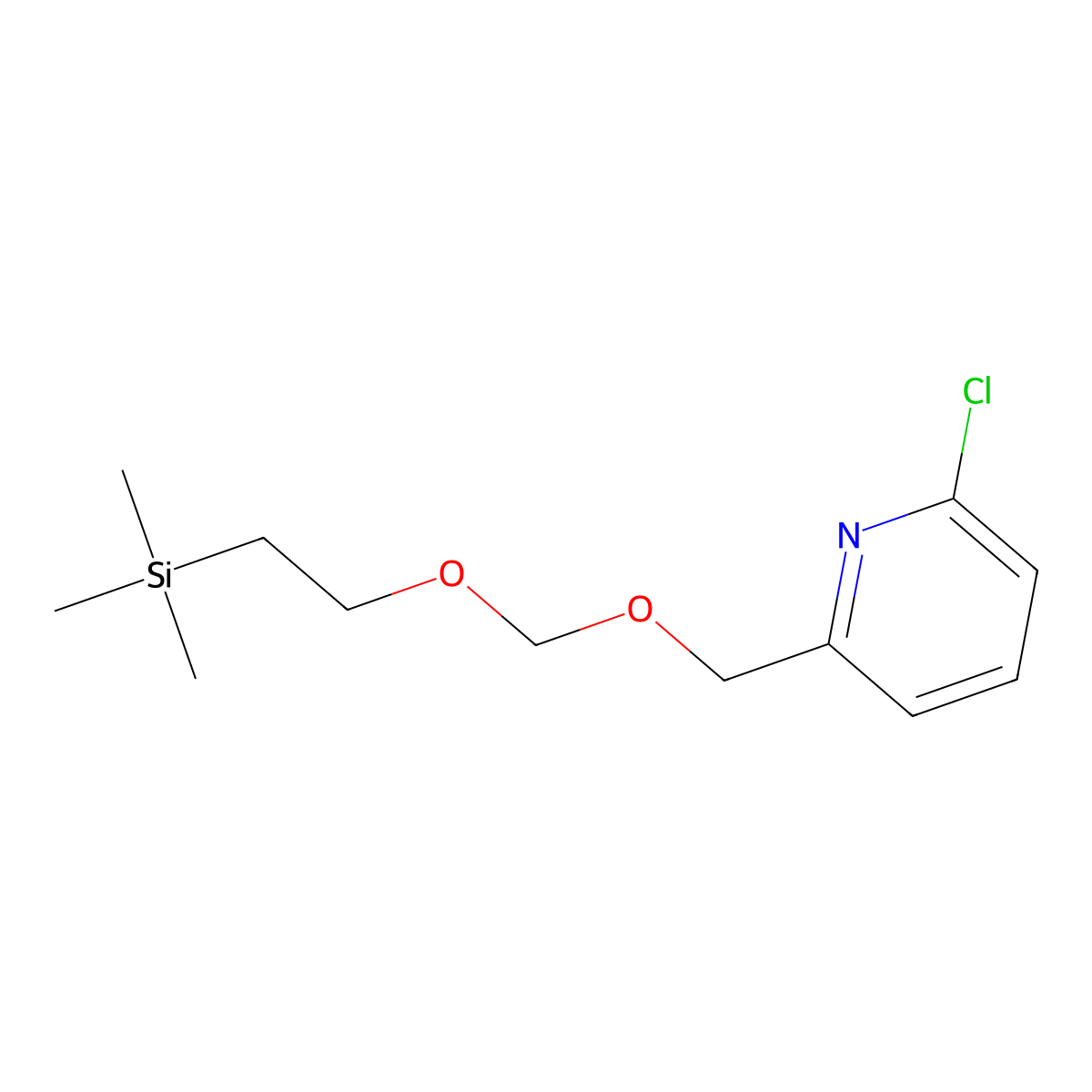 2-Chloro-6-(2-(trimethylsilanyl)ethoxymethoxymethyl)pyridine molecular structure, CAS 208110-92-3