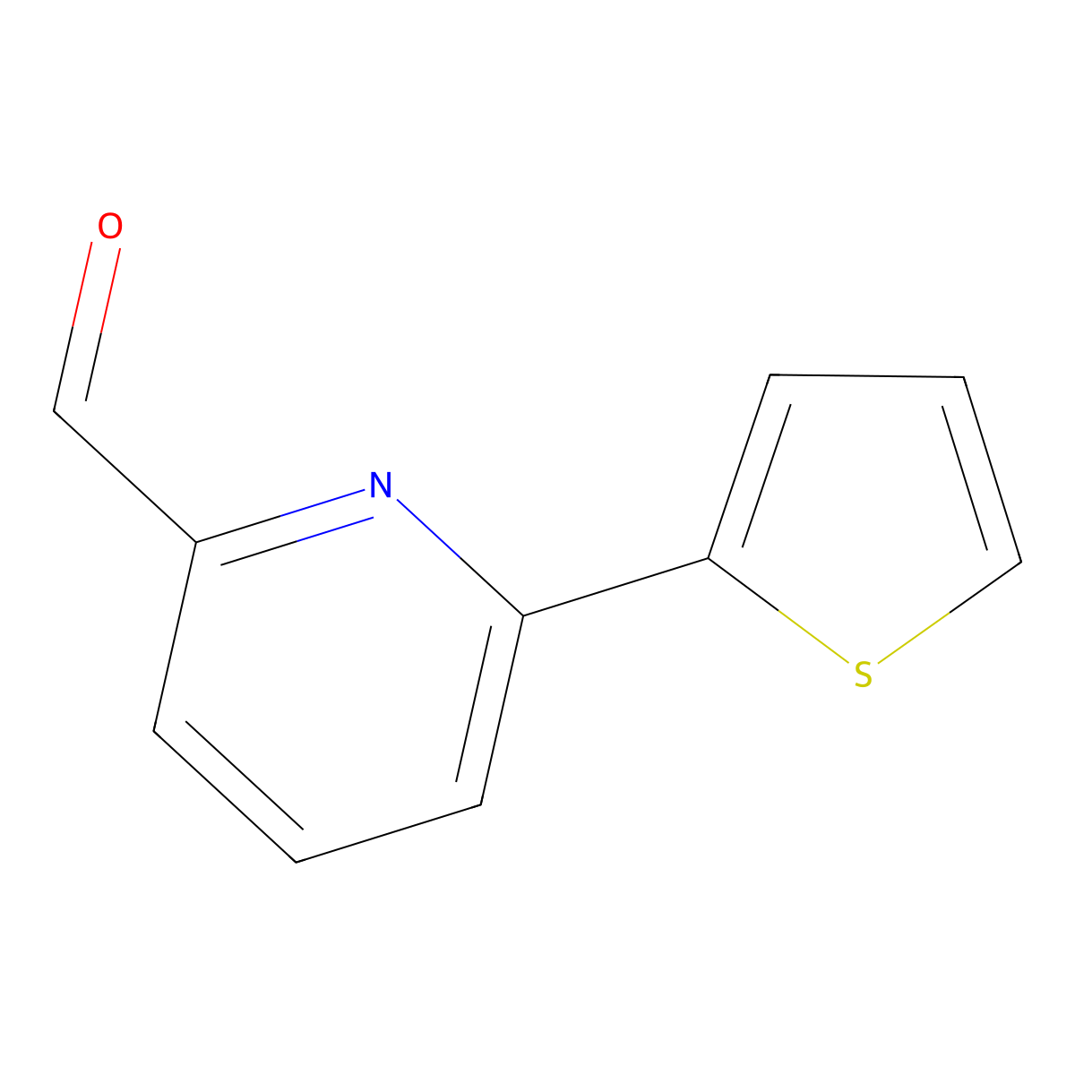 6-(Thiophen-2-yl)pyridine-2-carbaldehyde molecular structure, CAS 208111-00-6
