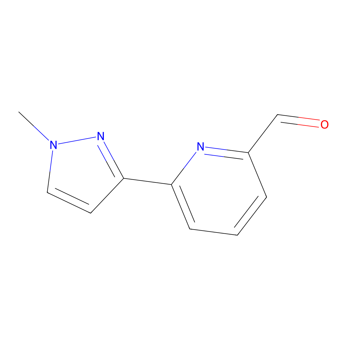 6-(1-Methylpyrazol-3-yl)pyridine-2-carbaldehyde molecular structure, CAS 208111-17-5