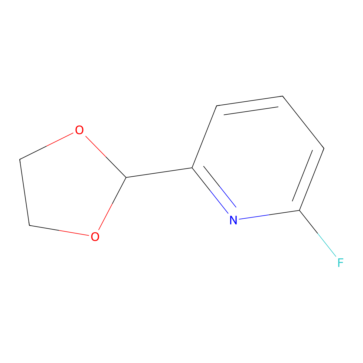 2-(1,3-Dioxolan-2-yl)-6-fluoropyridine molecular structure, CAS 208111-44-8