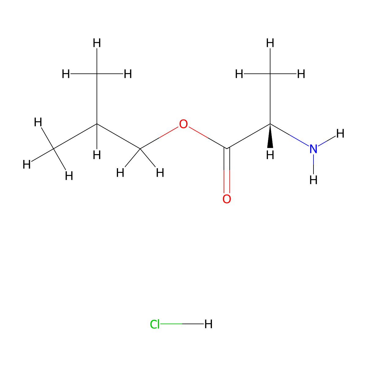 2-Methylpropyl (2S)-2-aminopropanoate hydrochloride molecular structure, CAS 208117-11-7