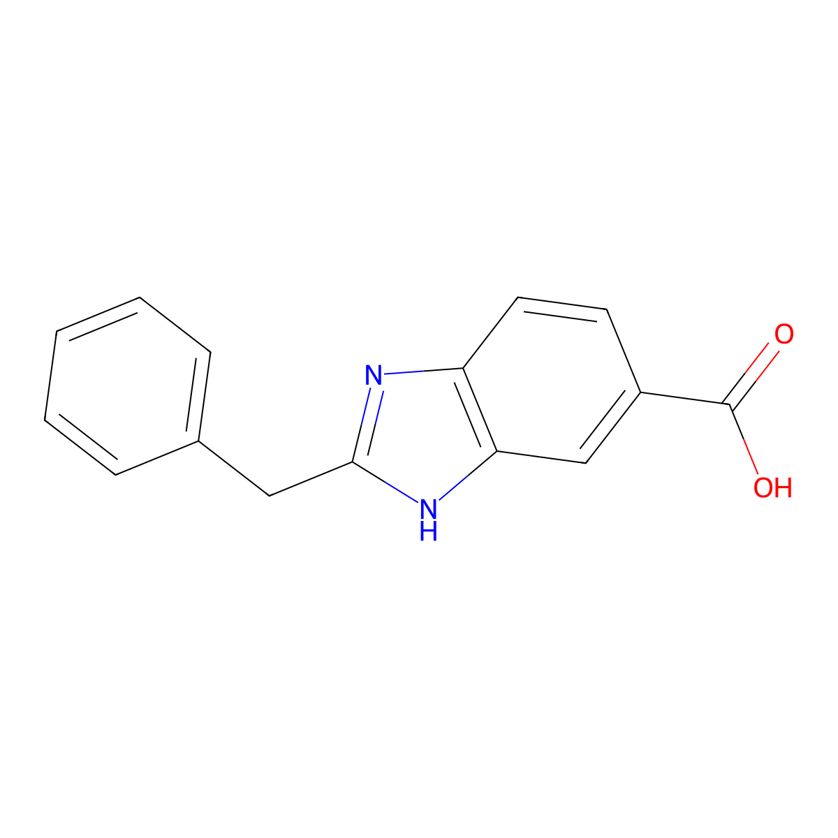 2-Benzyl-1H-benzimidazole-6-carboxylic acid molecular structure, CAS 208118-13-2