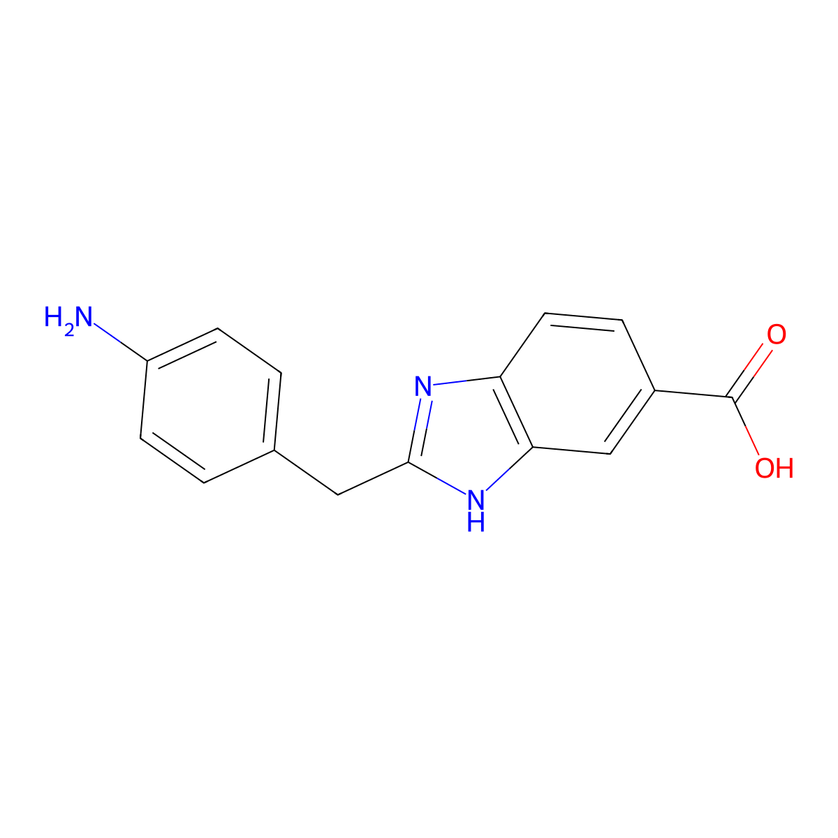 2-[(4-Aminophenyl)methyl]-1H-benzimidazole-6-carboxylic acid molecular structure, CAS 208118-15-4