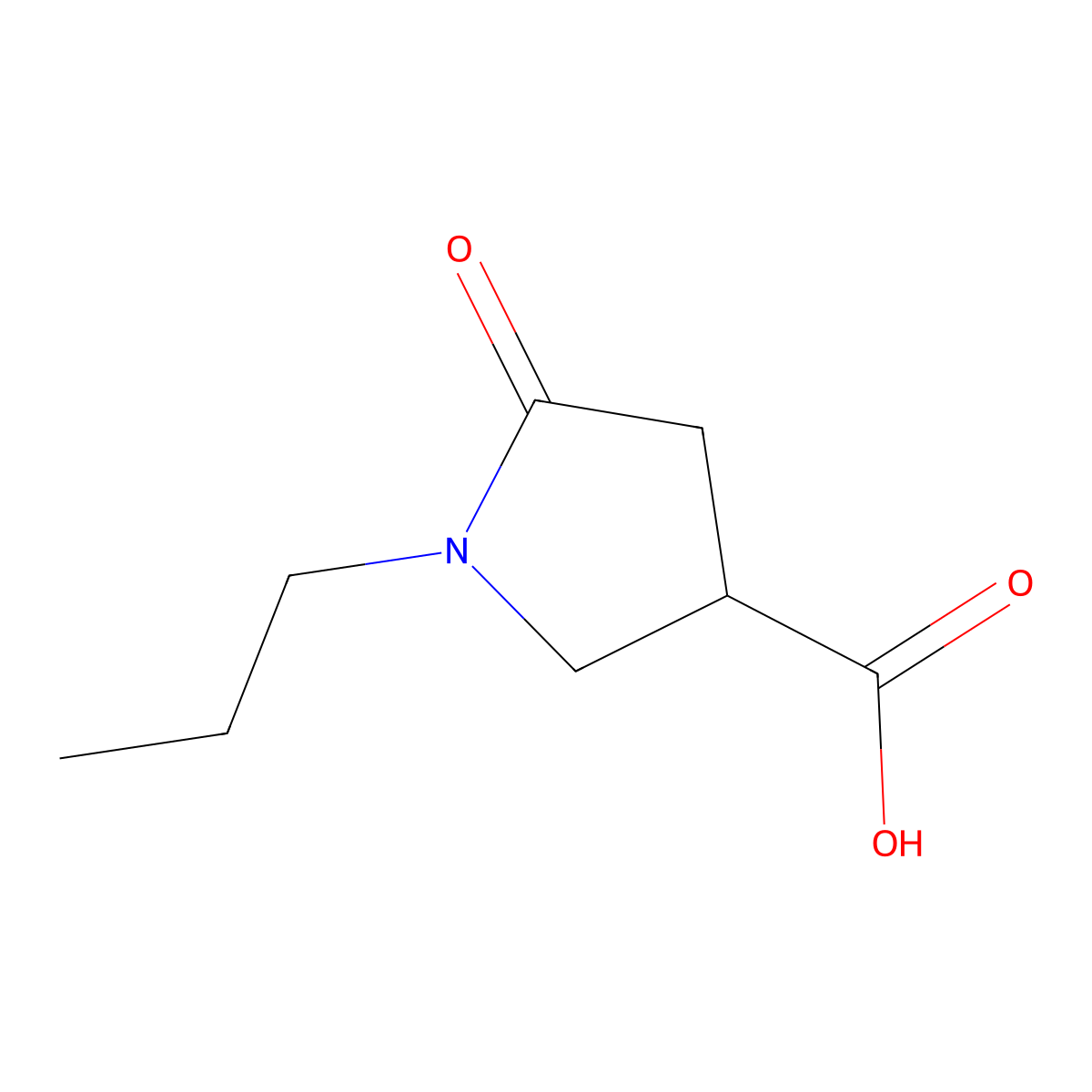 5-Oxo-1-propylpyrrolidine-3-carboxylic acid molecular structure, CAS 208118-23-4
