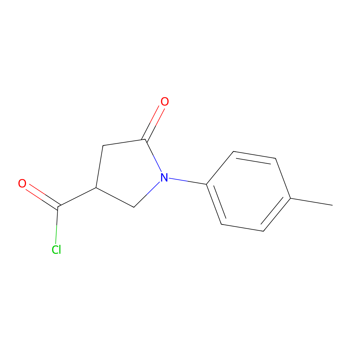 5-Oxo-1-(p-tolyl)pyrrolidine-3-carbonyl chloride molecular structure, CAS 208118-36-9