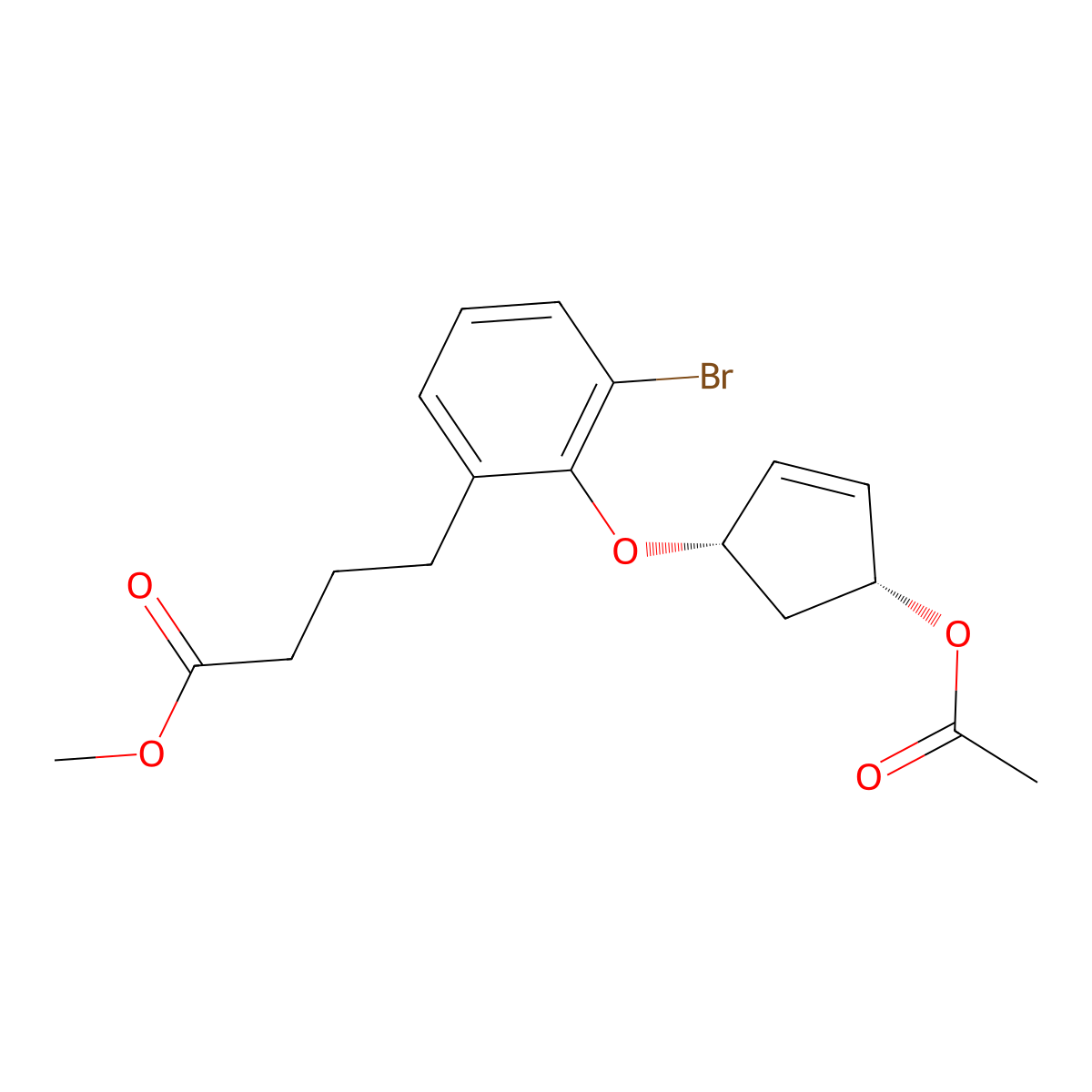 Methyl 4-(2-(((1S,4R)-4-acetoxycyclopent-2-en-1-yl)oxy)-3-bromophenyl)butanoate molecular structure, CAS 2081187-29-1
