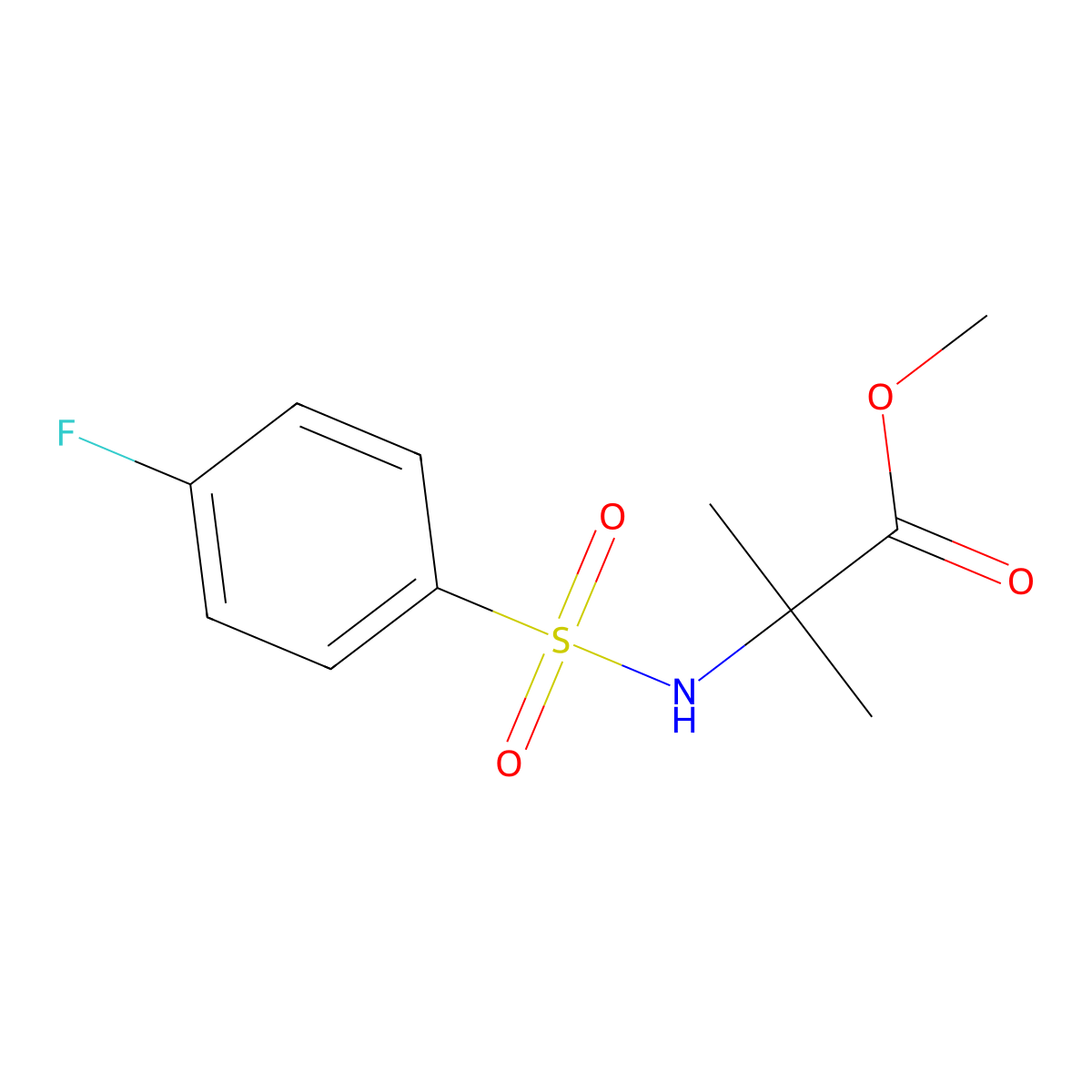 Alanine, N-[(4-fluorophenyl)sulfonyl]-2-methyl-, methyl ester molecular structure, CAS 208121-63-5