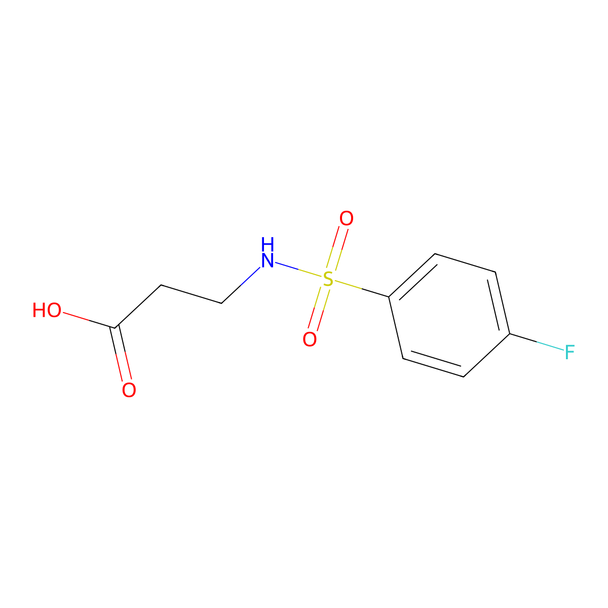 3-(4-Fluorobenzenesulfonamido)propanoic acid molecular structure, CAS 208121-88-4