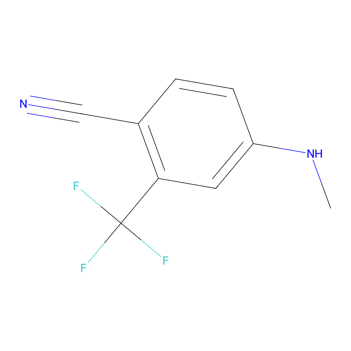 4-(Methylamino)-2-(trifluoromethyl)benzonitrile molecular structure, CAS 208122-06-9