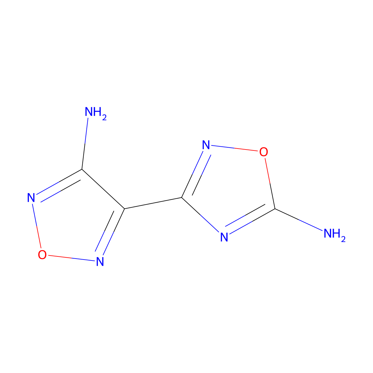 4-(5-Amino-1,2,4-oxadiazol-3-yl)-1,2,5-oxadiazol-3-amine molecular structure, CAS 208122-43-4